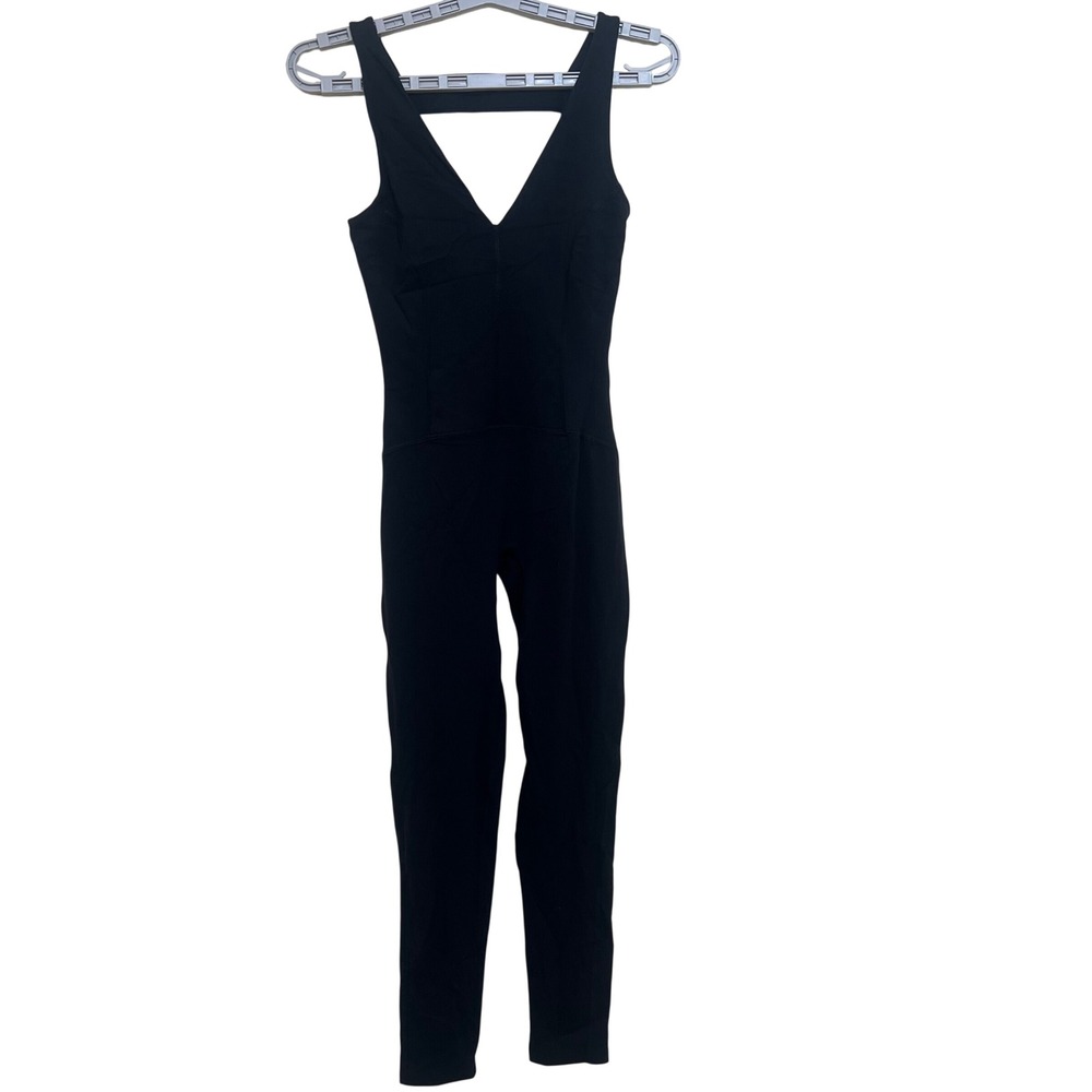 Free People Movement Jumpsuit Women XS Black Excellence Sleeveless V-Neck